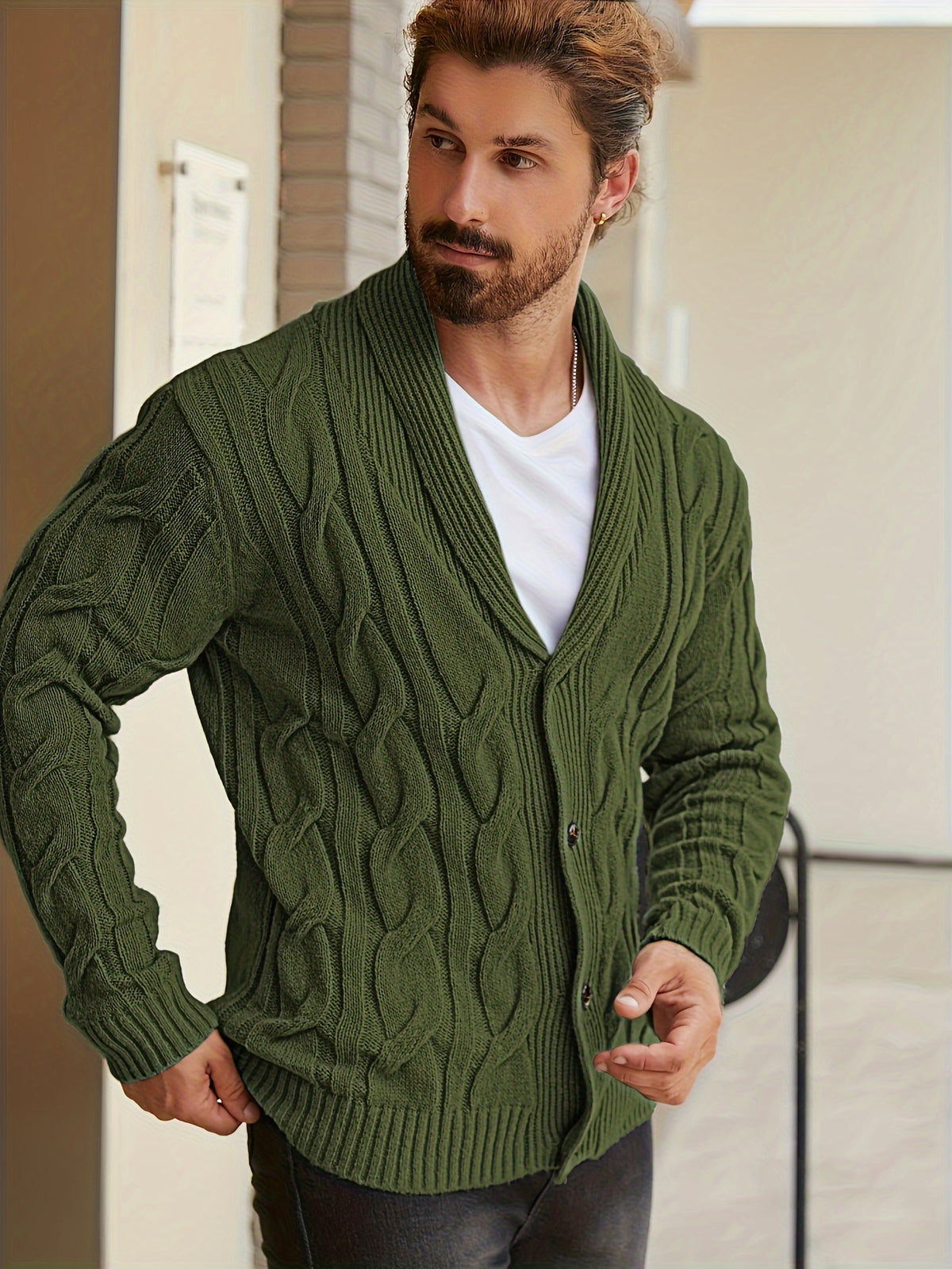Redford | Shawl-Collar Cable Cardigan