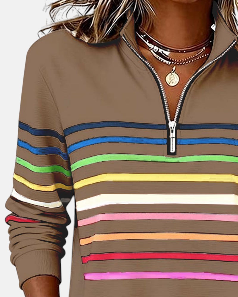Serenelle | Colourful Half-Zip Sweatshirt