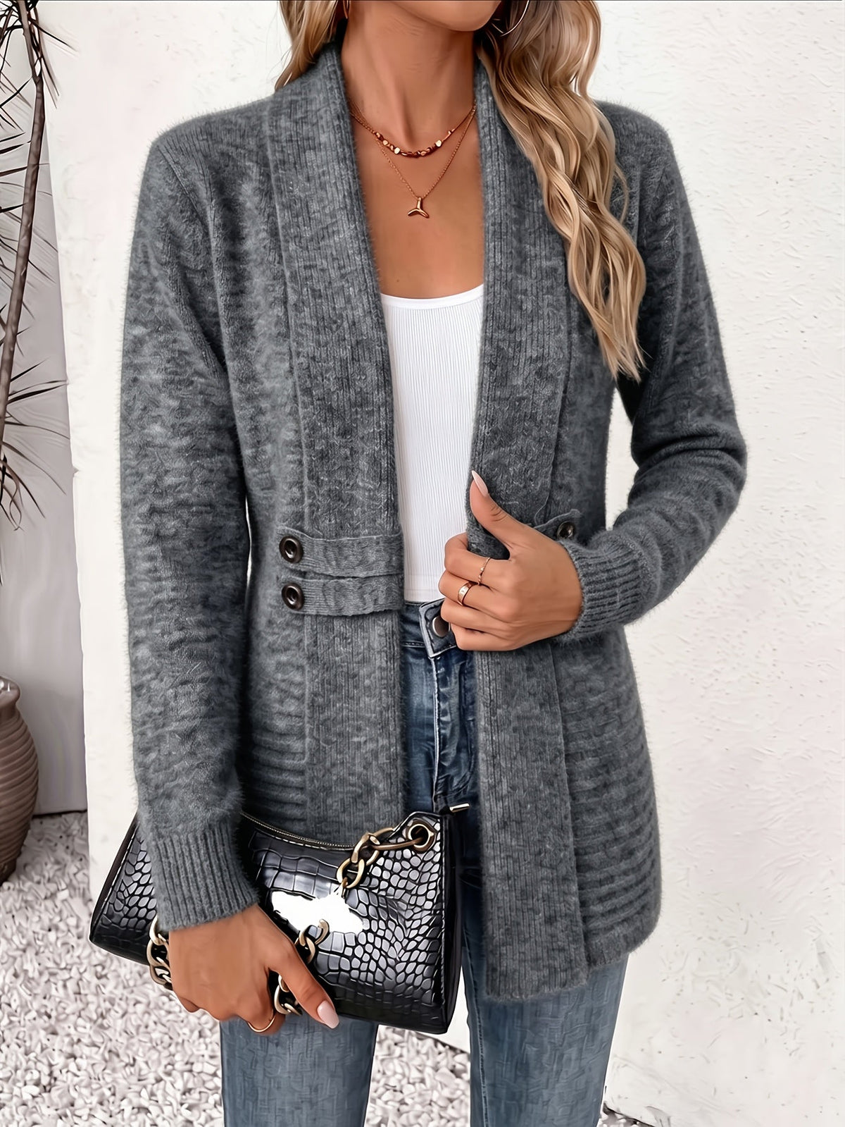Merritt | Elegant Ladies Cardigan - Open Front & Fitted Waist