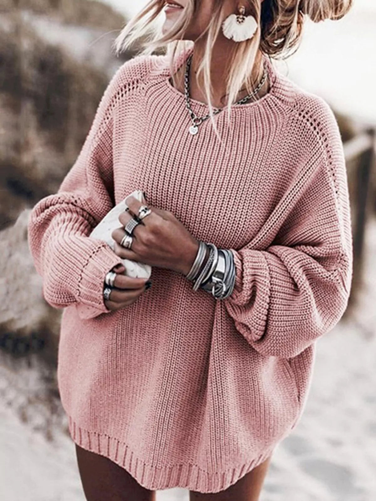 Elara | Relaxed Batwing Knitted Jumper