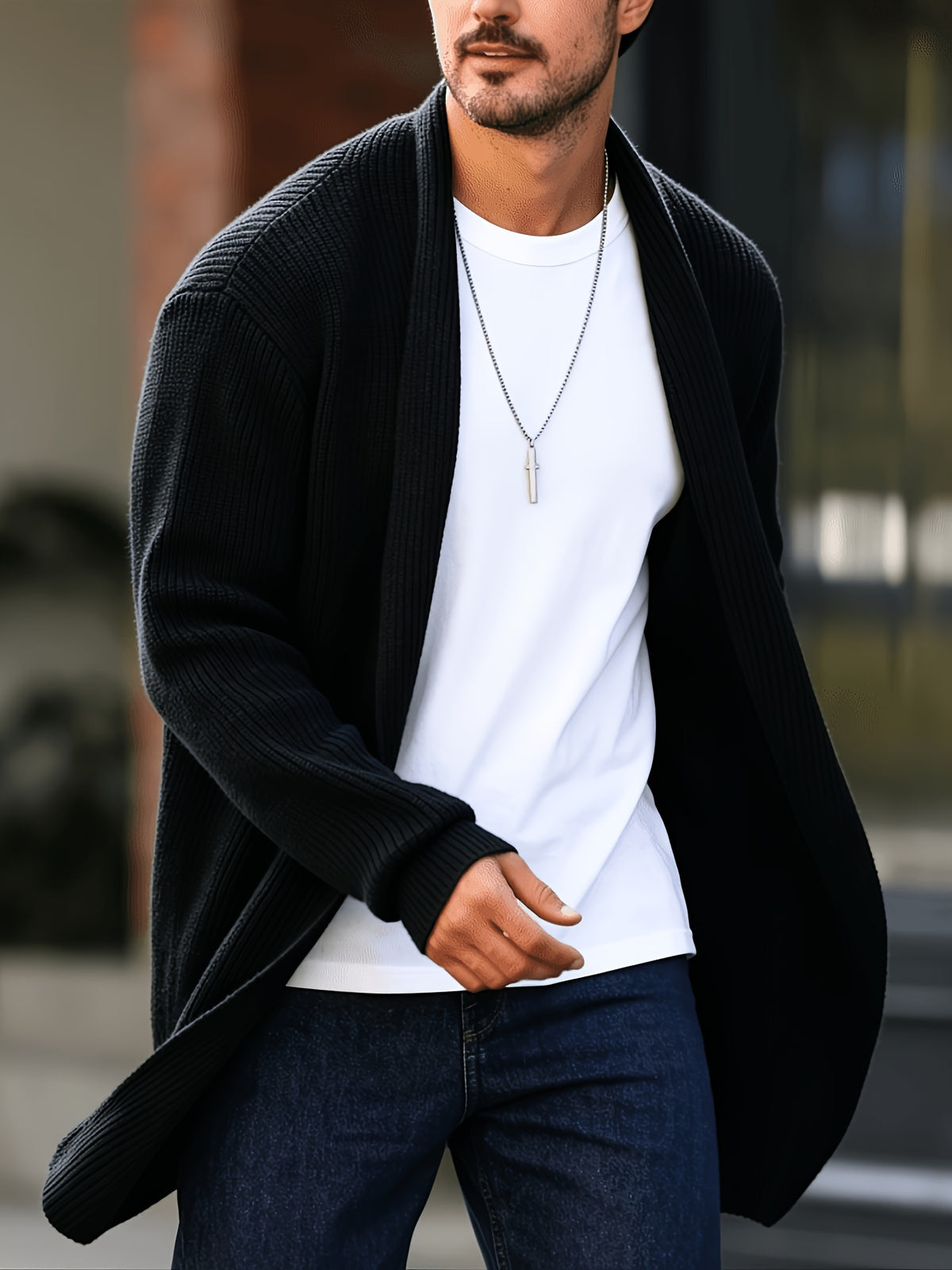 Ashford | Open-Front Ribbed Cardigan