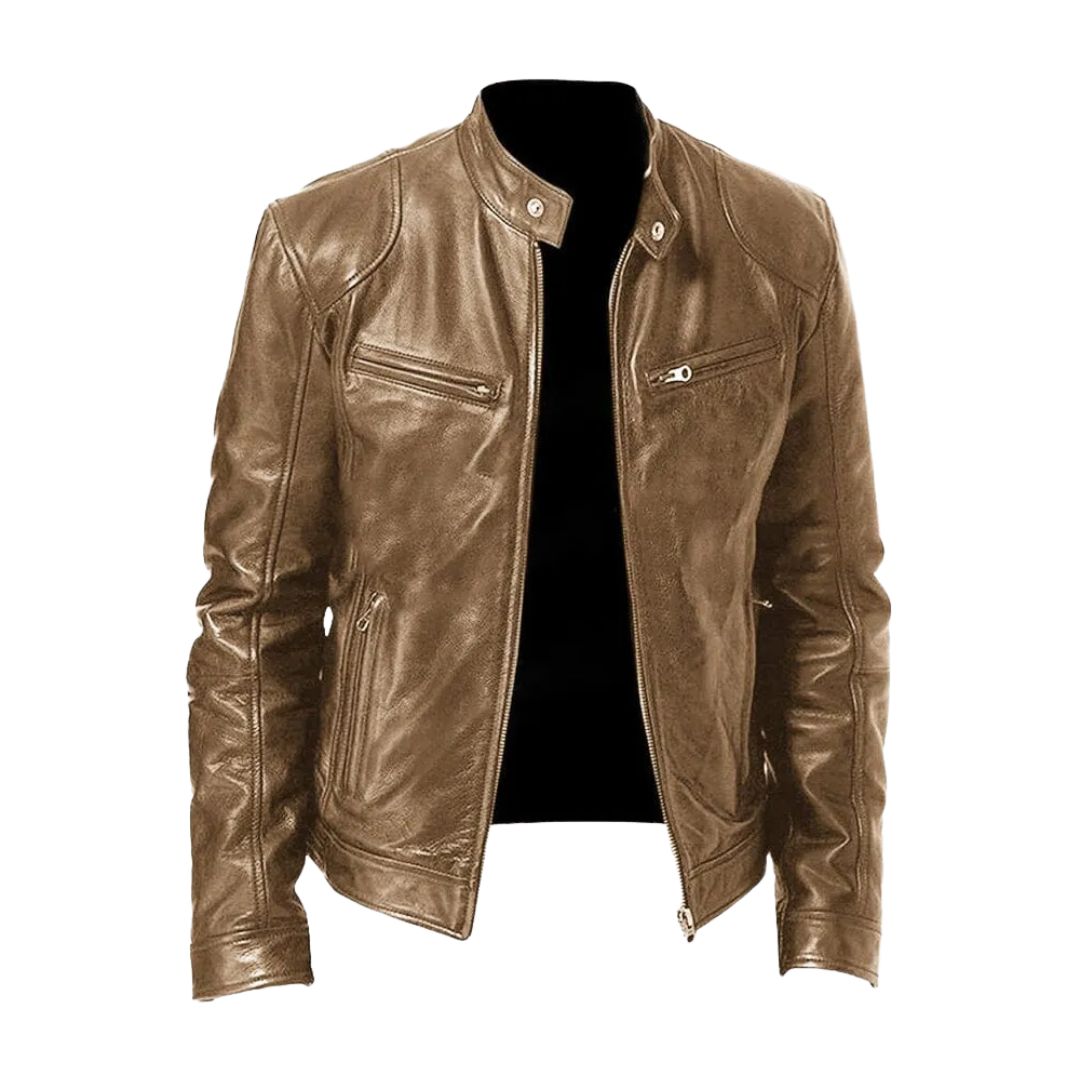 Miles | Classic Leather-Look Zip Jacket