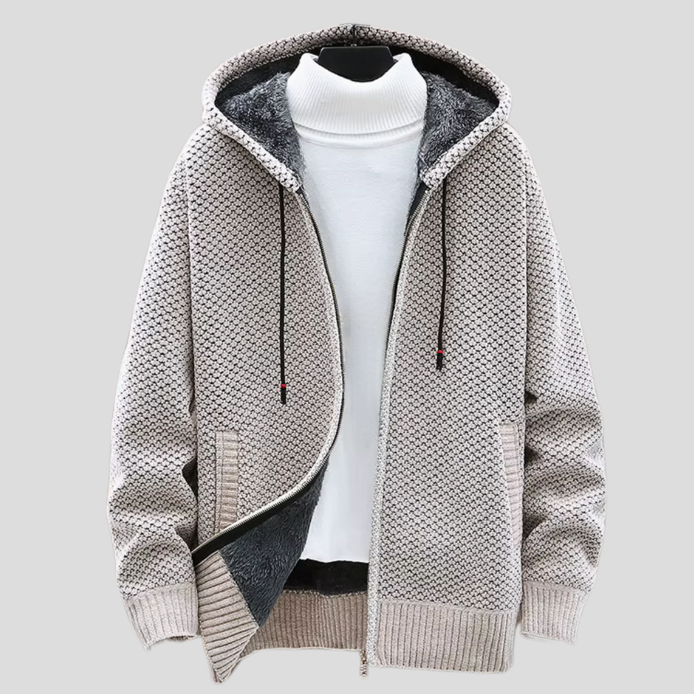Oslo | Fleece-Lined Knitted Hooded Jacket