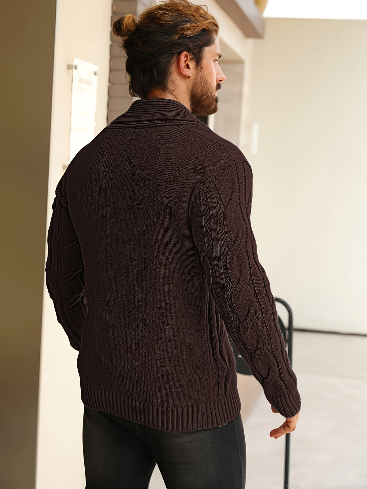 Redford | Shawl-Collar Cable Cardigan