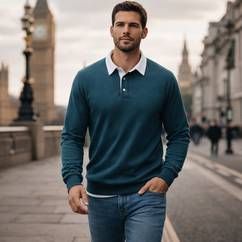 Arthur | Contrast-Collar Sweatshirt