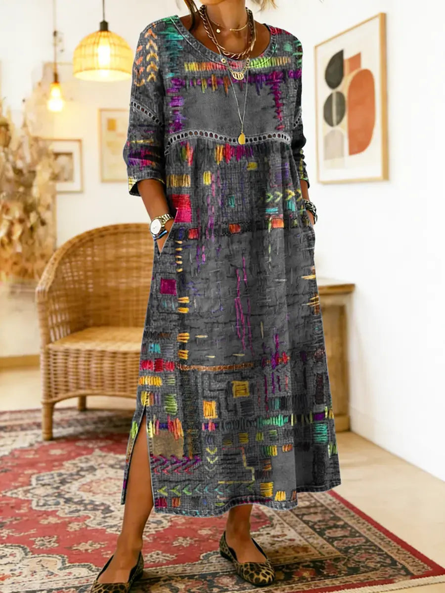 Edith | Ethnic Patchwork Dress