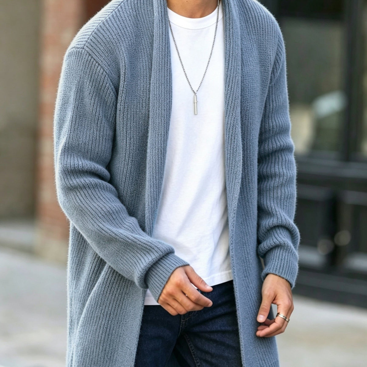 Ashford | Open-Front Ribbed Cardigan