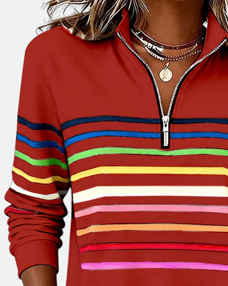 Serenelle | Colourful Half-Zip Sweatshirt