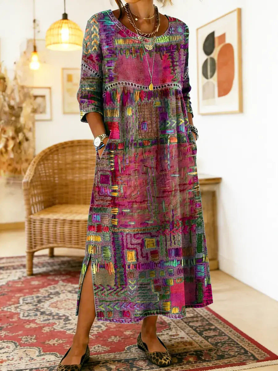 Edith | Ethnic Patchwork Dress