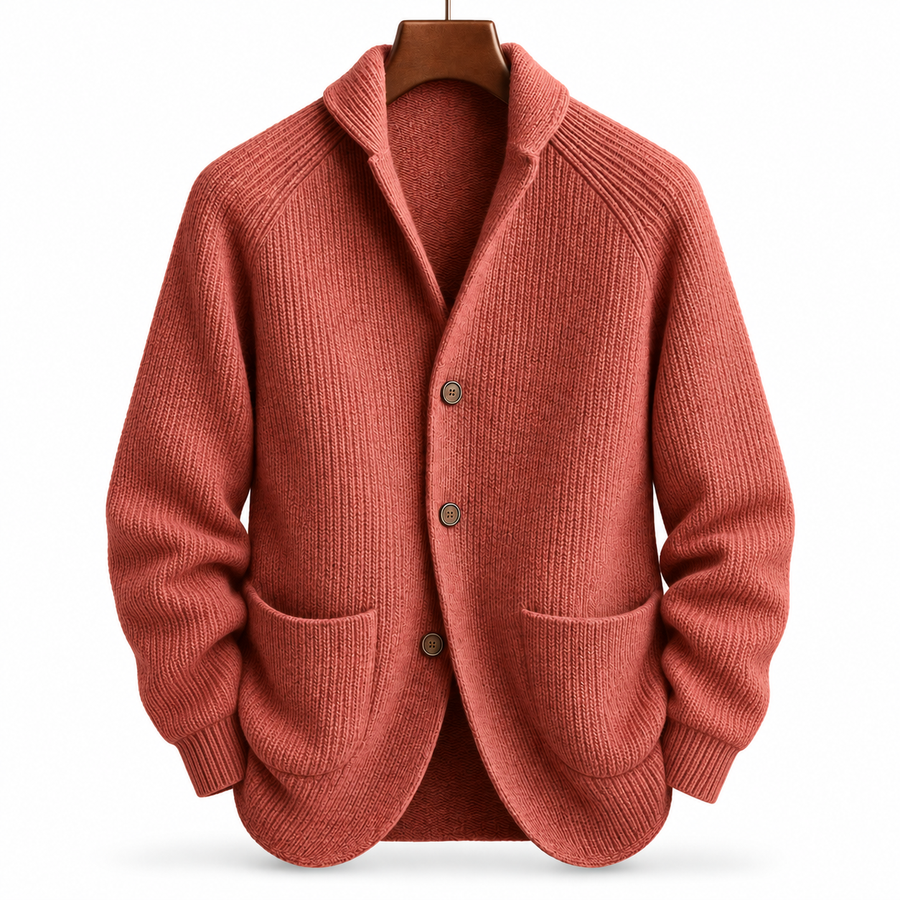 Silvoro - Ribbed Wool Cardigan For Men