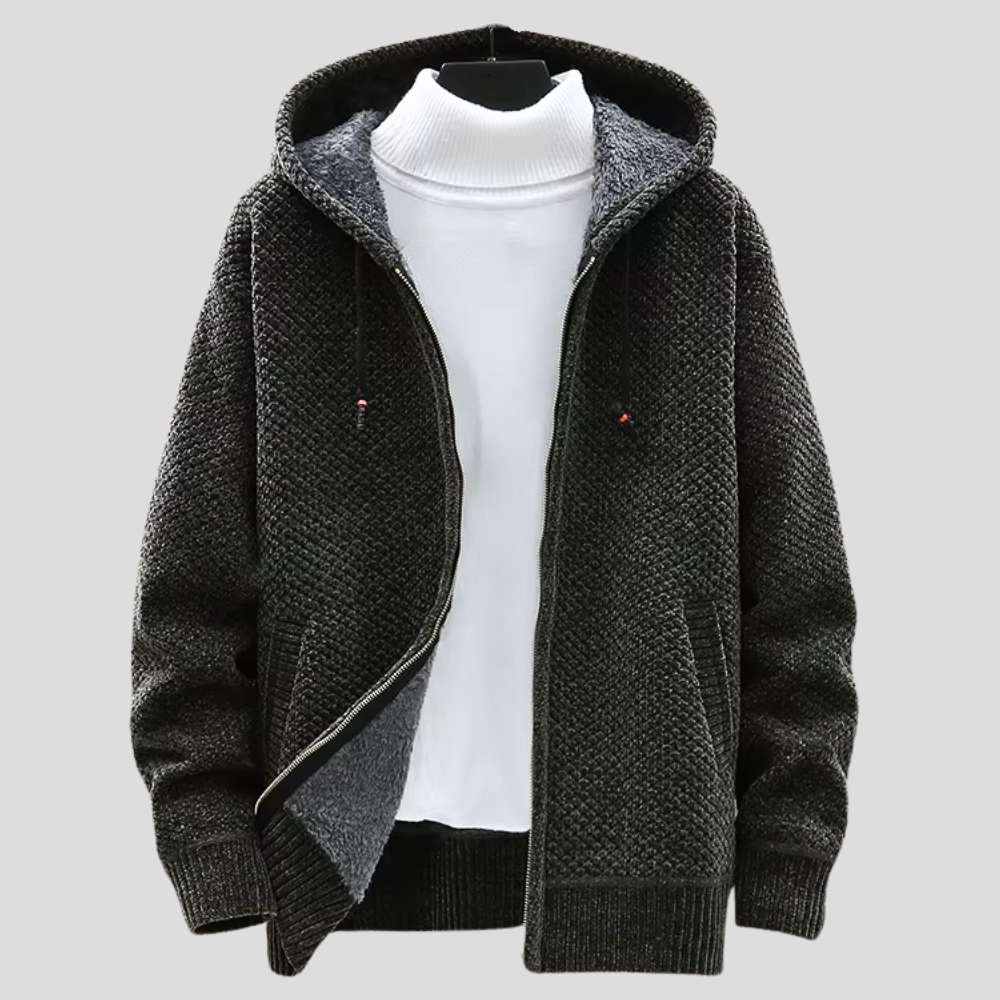 Oslo | Fleece-Lined Knitted Hooded Jacket