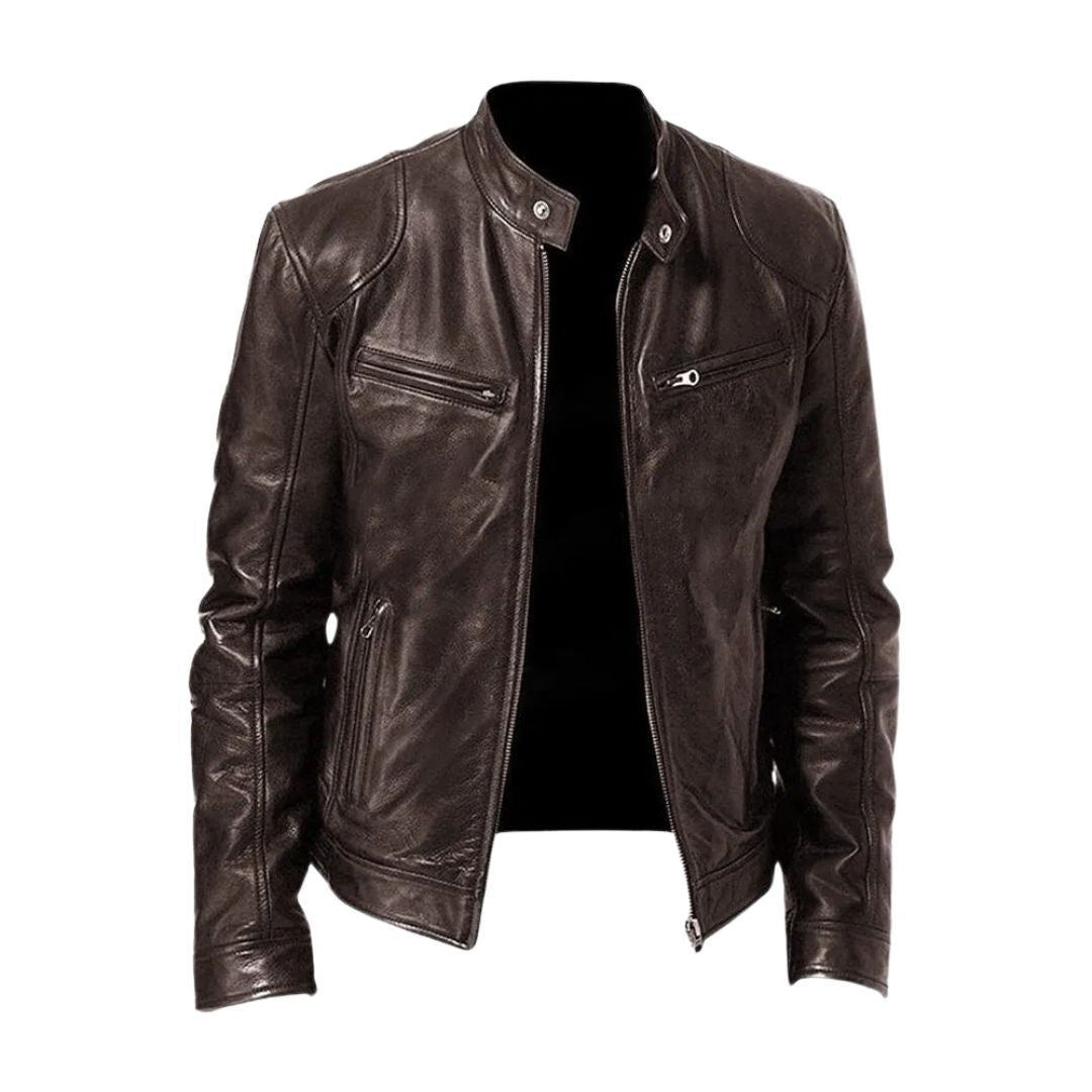 Miles | Classic Leather-Look Zip Jacket