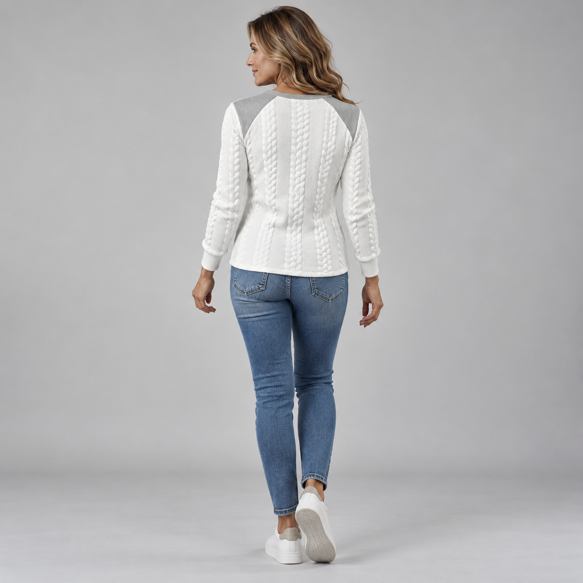 Clara | Lace-Up Cable-Knit Top