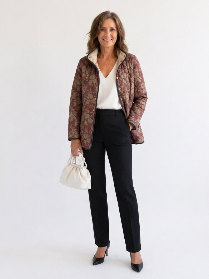 MERRITT | Quilted Jacket Damask Plum Sophie