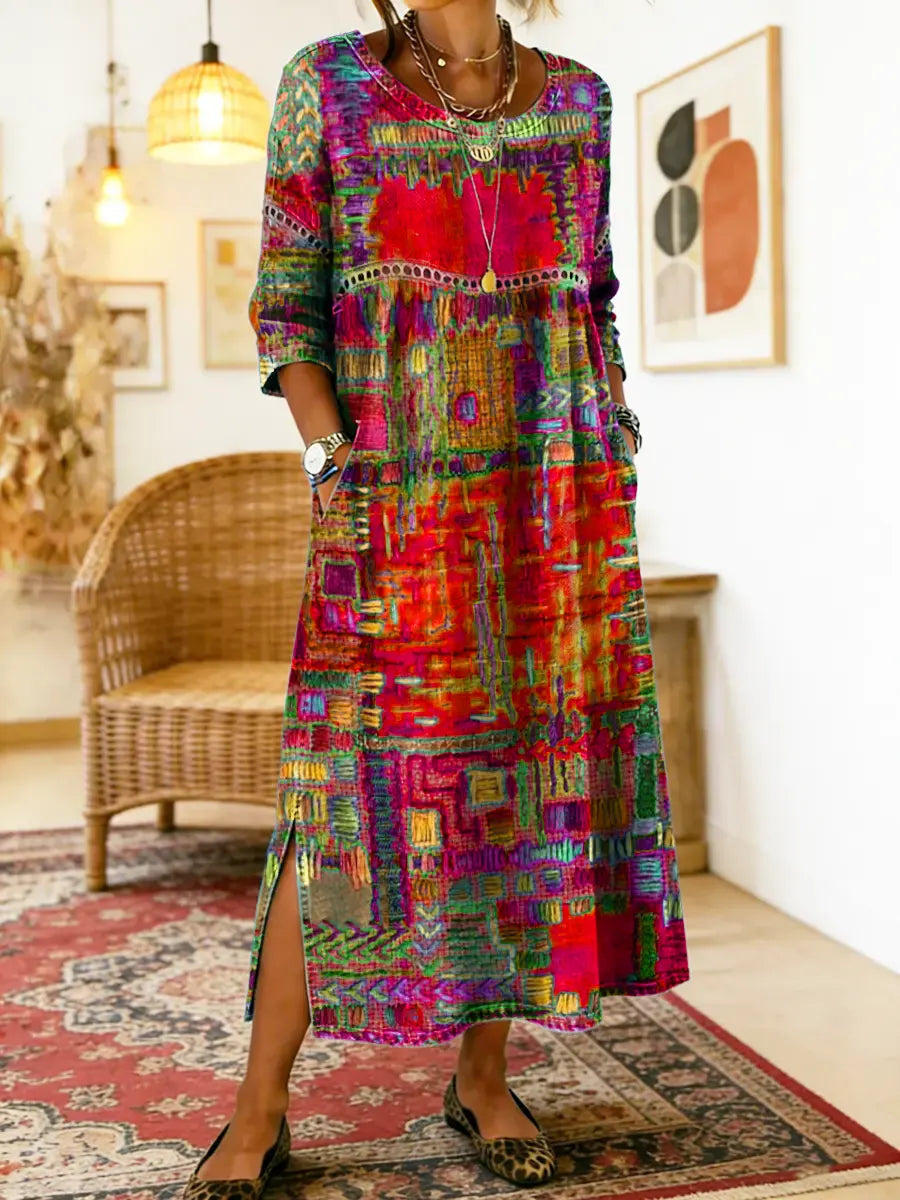 Edith | Ethnic Patchwork Dress