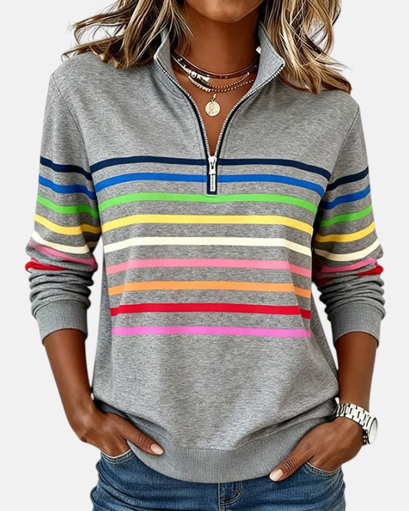 Serenelle | Colourful Half-Zip Sweatshirt