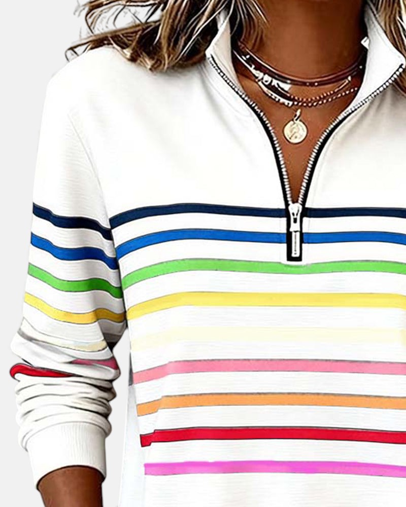 Serenelle | Colourful Half-Zip Sweatshirt