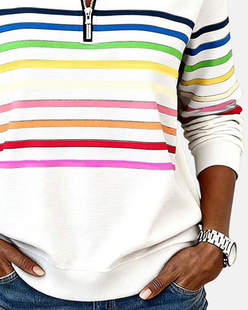 Serenelle | Colourful Half-Zip Sweatshirt