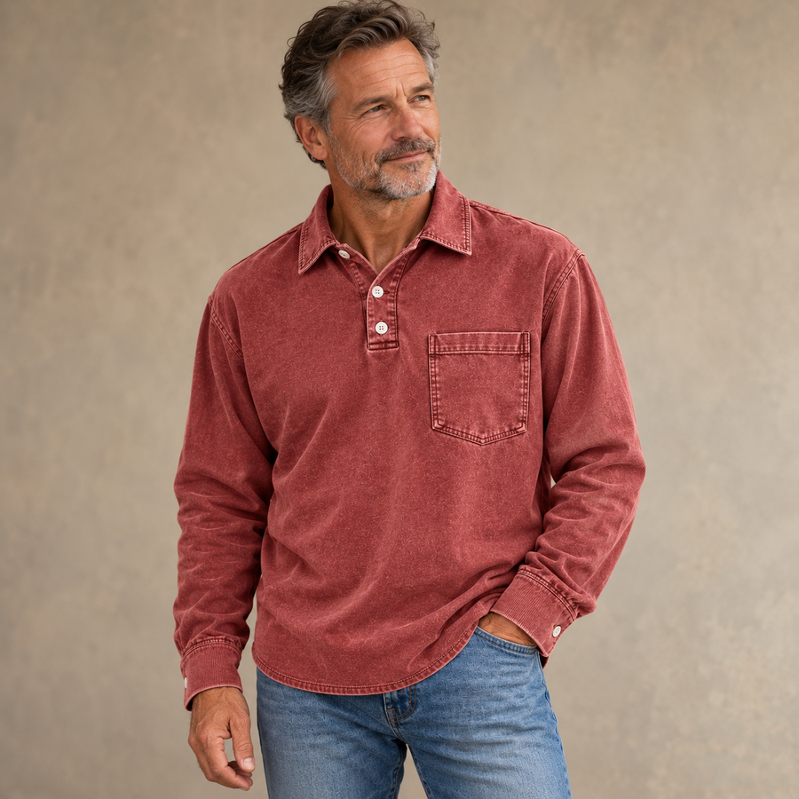 Ellis | Vintage-Wash Henley Shirt