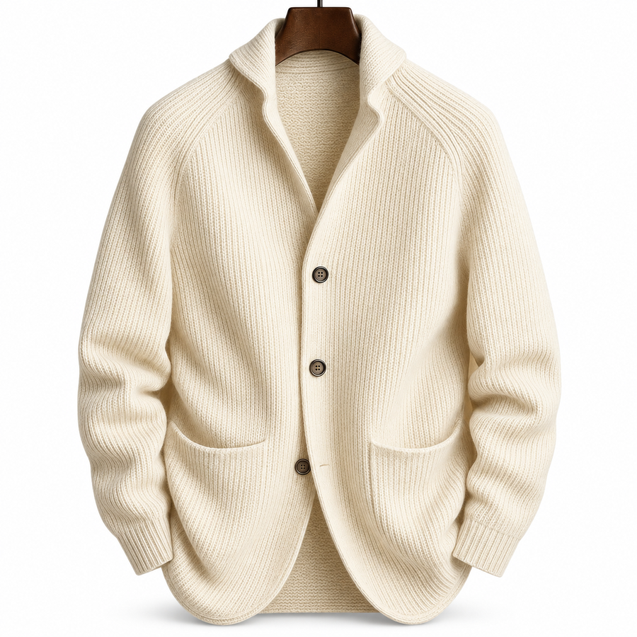 Silvoro - Ribbed Wool Cardigan For Men