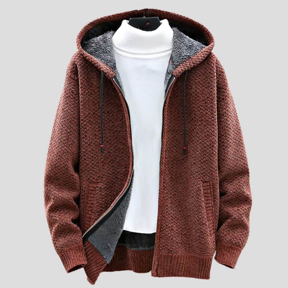 Oslo | Fleece-Lined Knitted Hooded Jacket