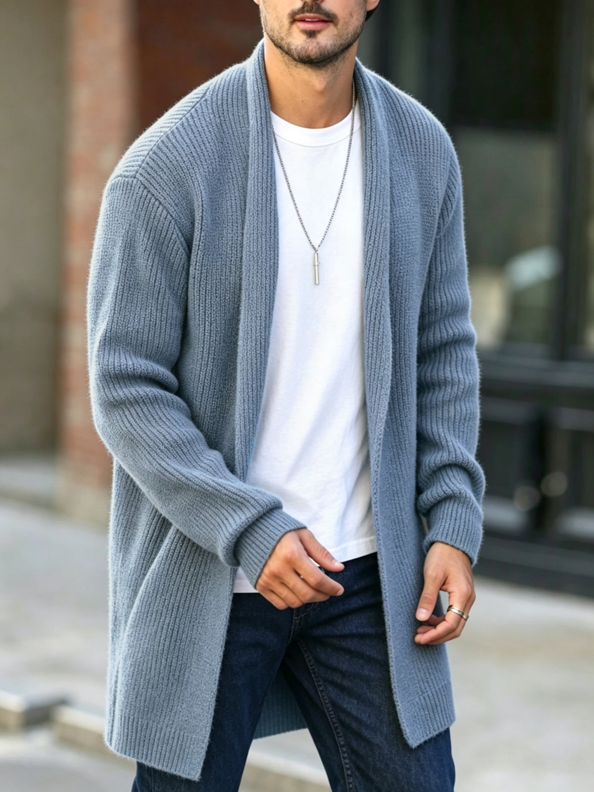 Ashford | Open-Front Ribbed Cardigan