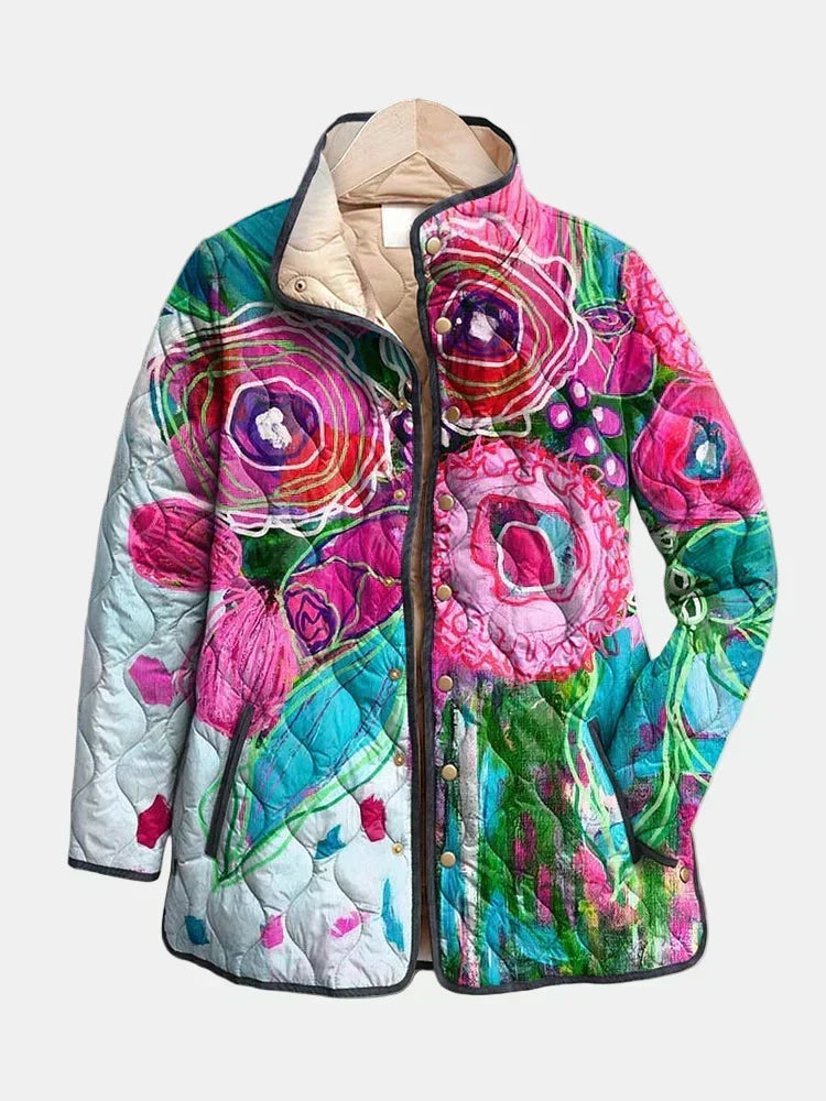MERRITT | Lucie Floral Watercolour Quilted Jacket