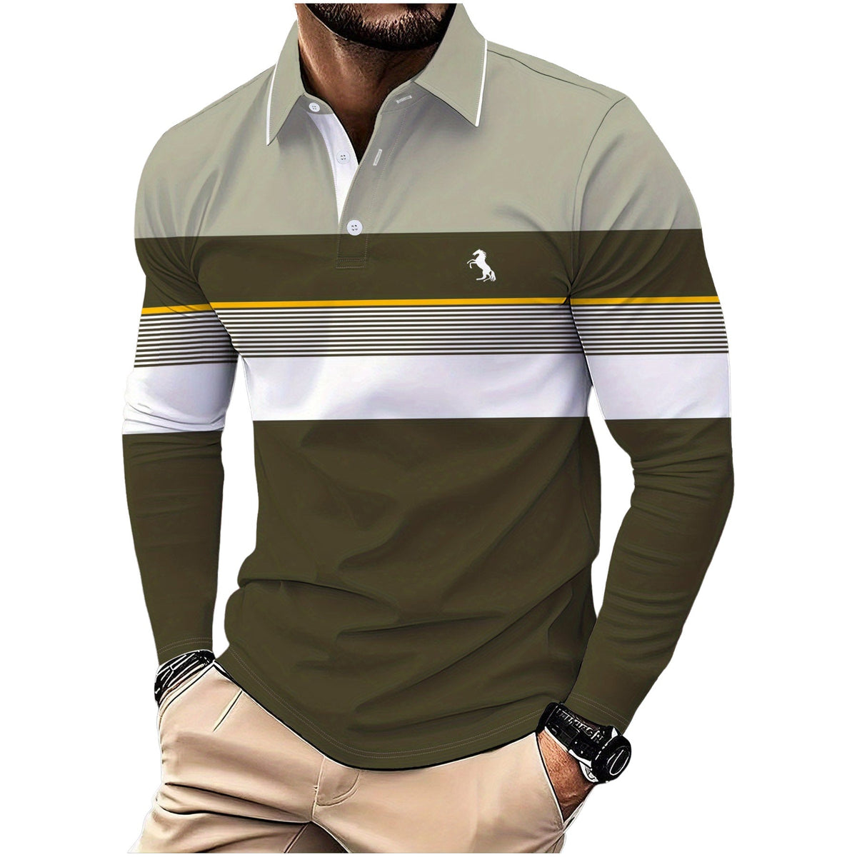 Nicholas | Striped Long-Sleeve Polo