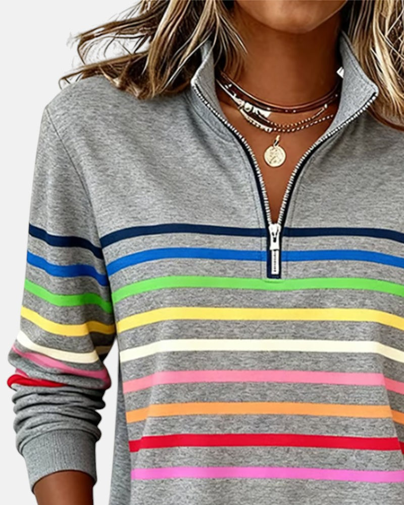 Serenelle | Colourful Half-Zip Sweatshirt