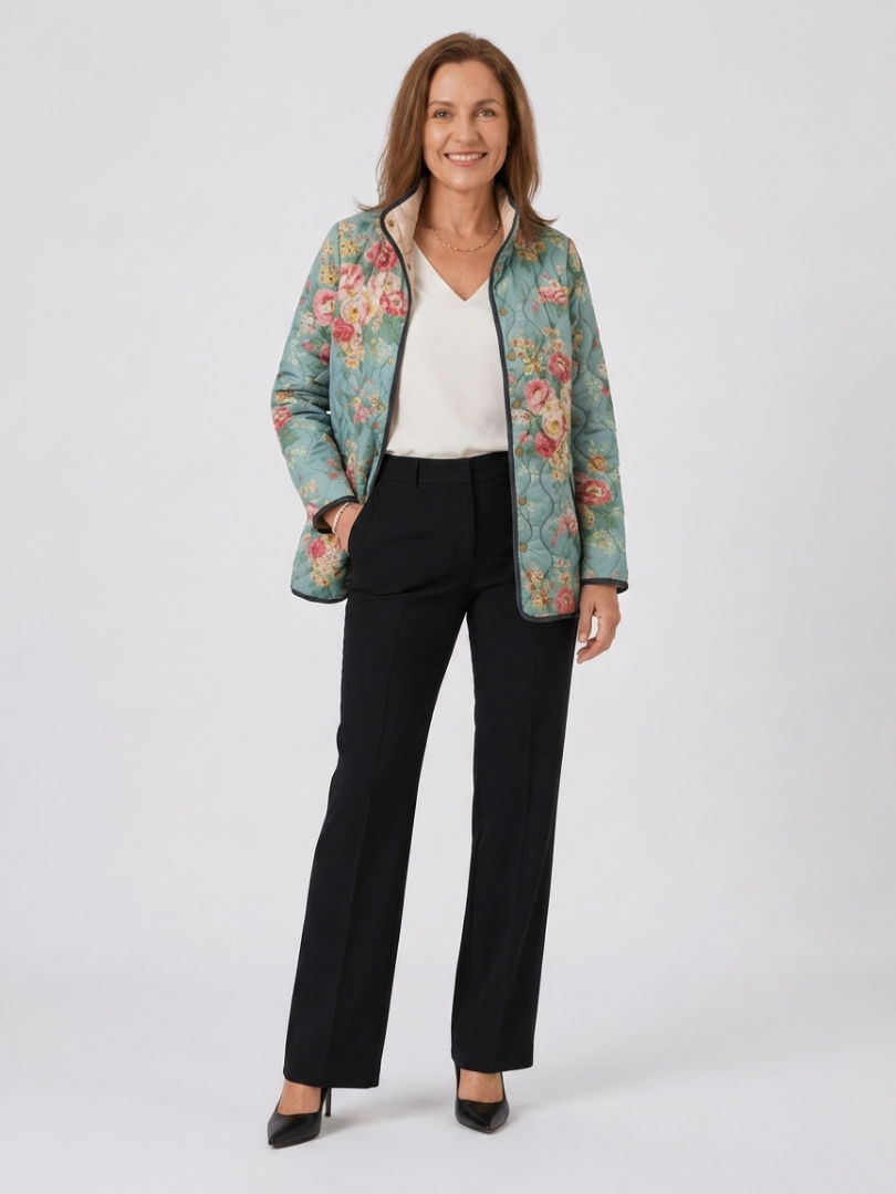 MERRITT | Celadon Rose Quilted Jacket Mathilde