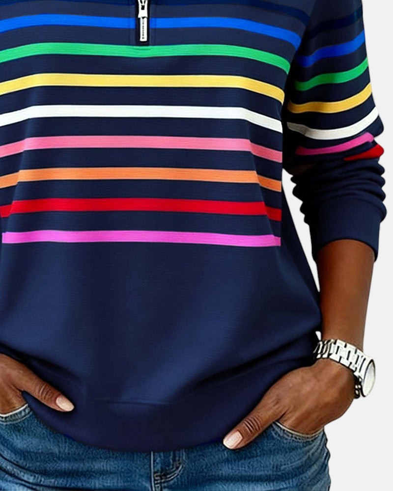 Serenelle | Colourful Half-Zip Sweatshirt