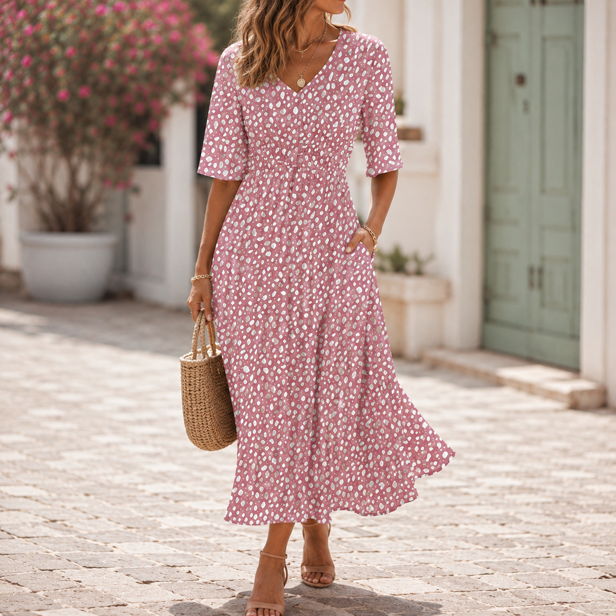 Iris | Tummy-Concealing Midi Dress