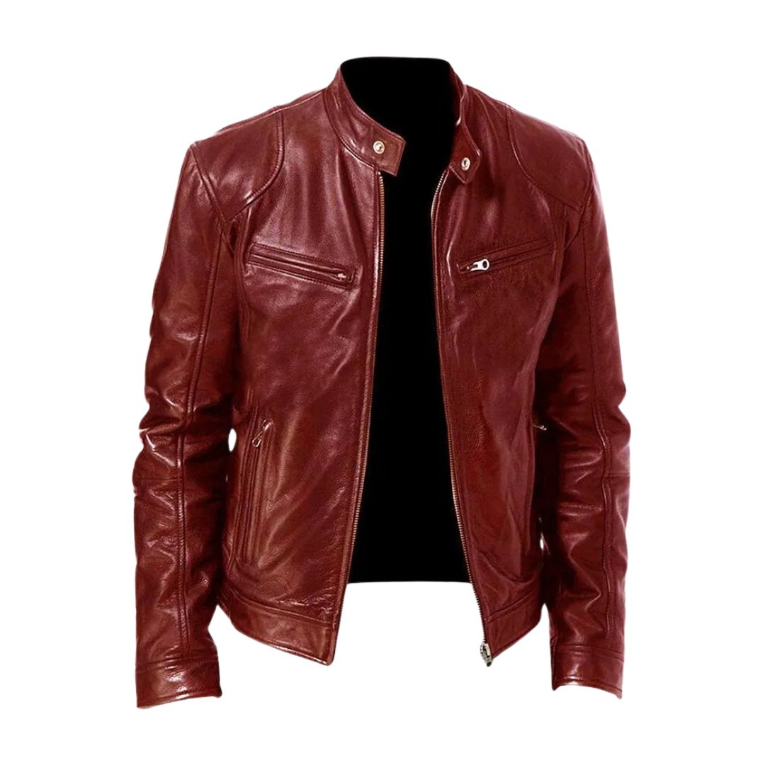 Miles | Classic Leather-Look Zip Jacket