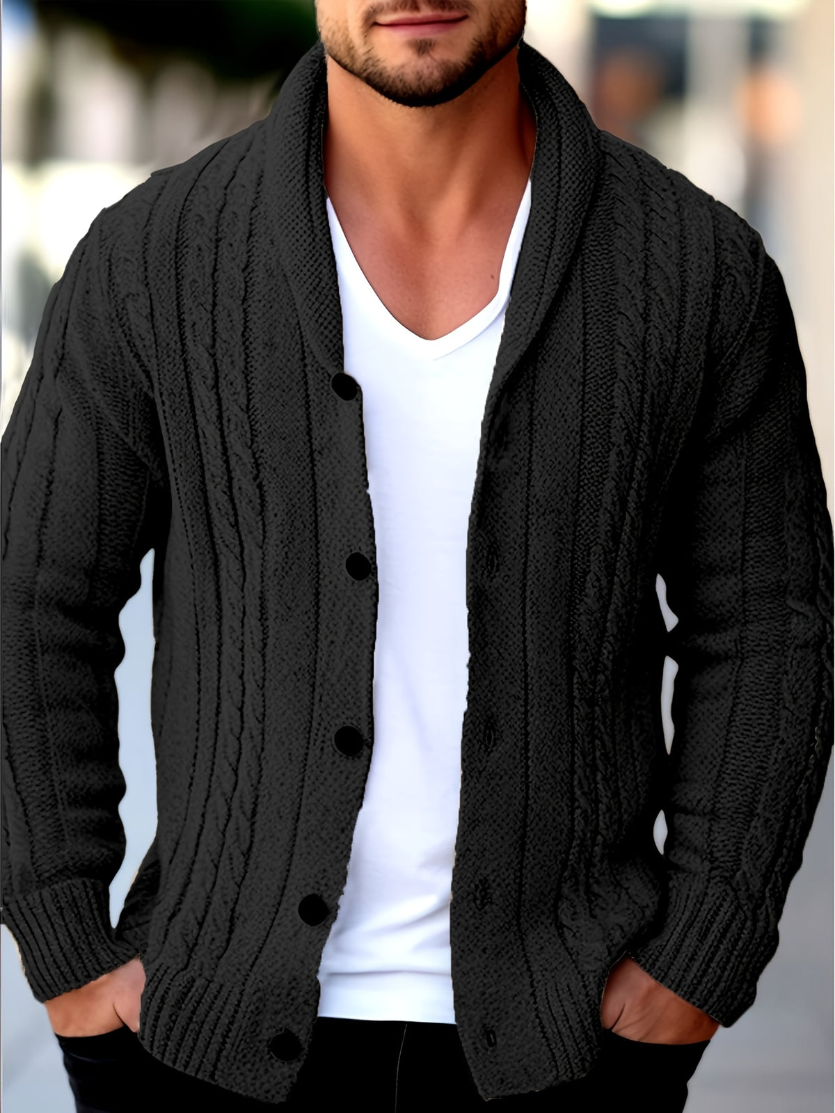Pembroke | Cable-Knit Button Cardigan