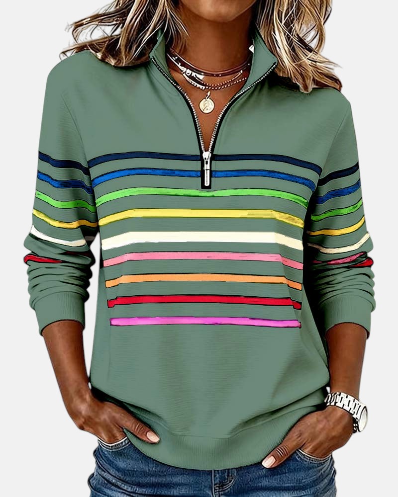 Serenelle | Colourful Half-Zip Sweatshirt
