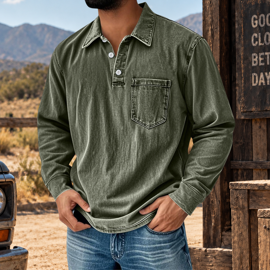 Ellis | Vintage-Wash Henley Shirt