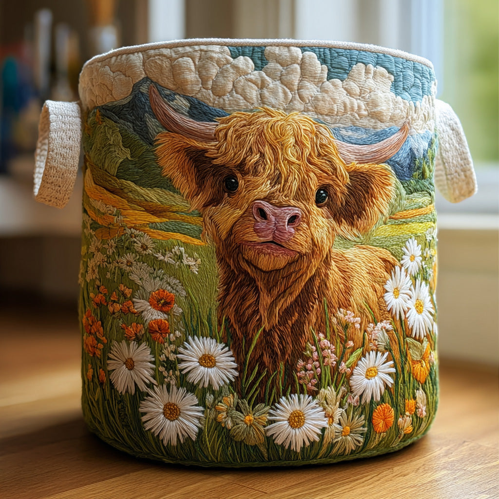 Highland Flowers - Handcrafted Laundry Basket