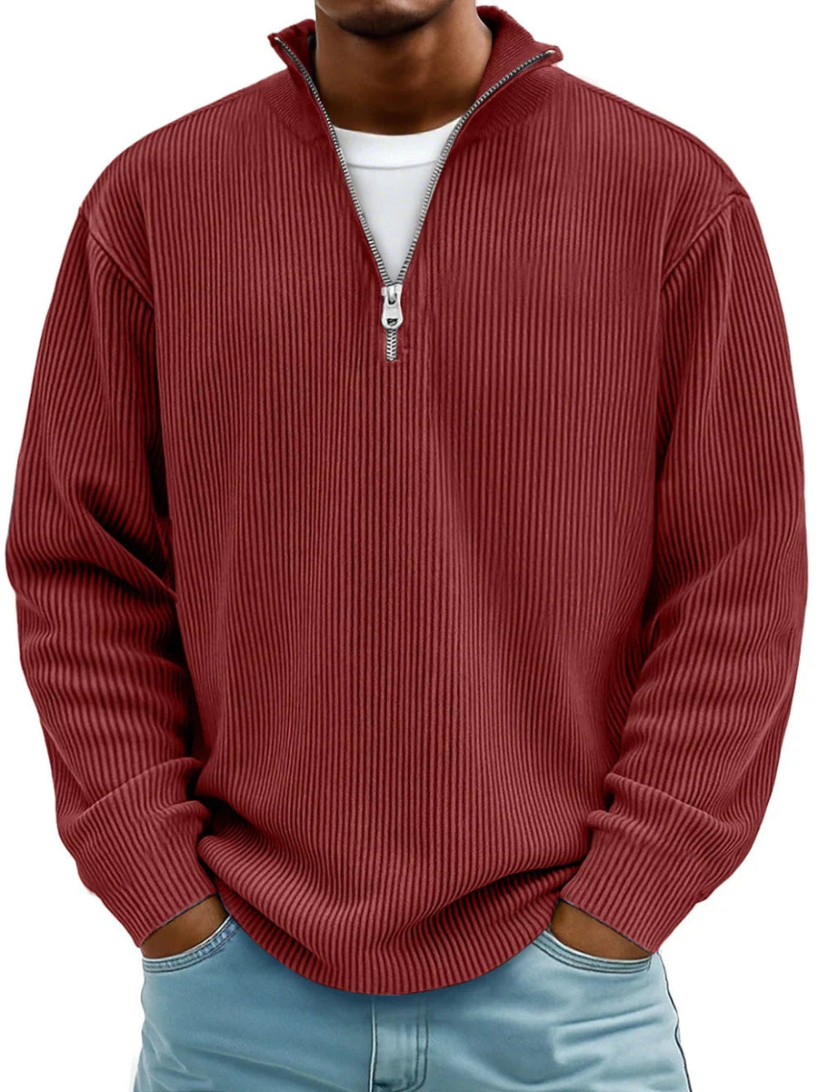 Arthur | Ribbed Half-Zip Jumper