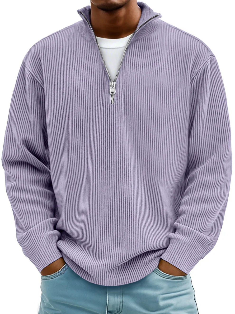 Arthur | Ribbed Half-Zip Jumper