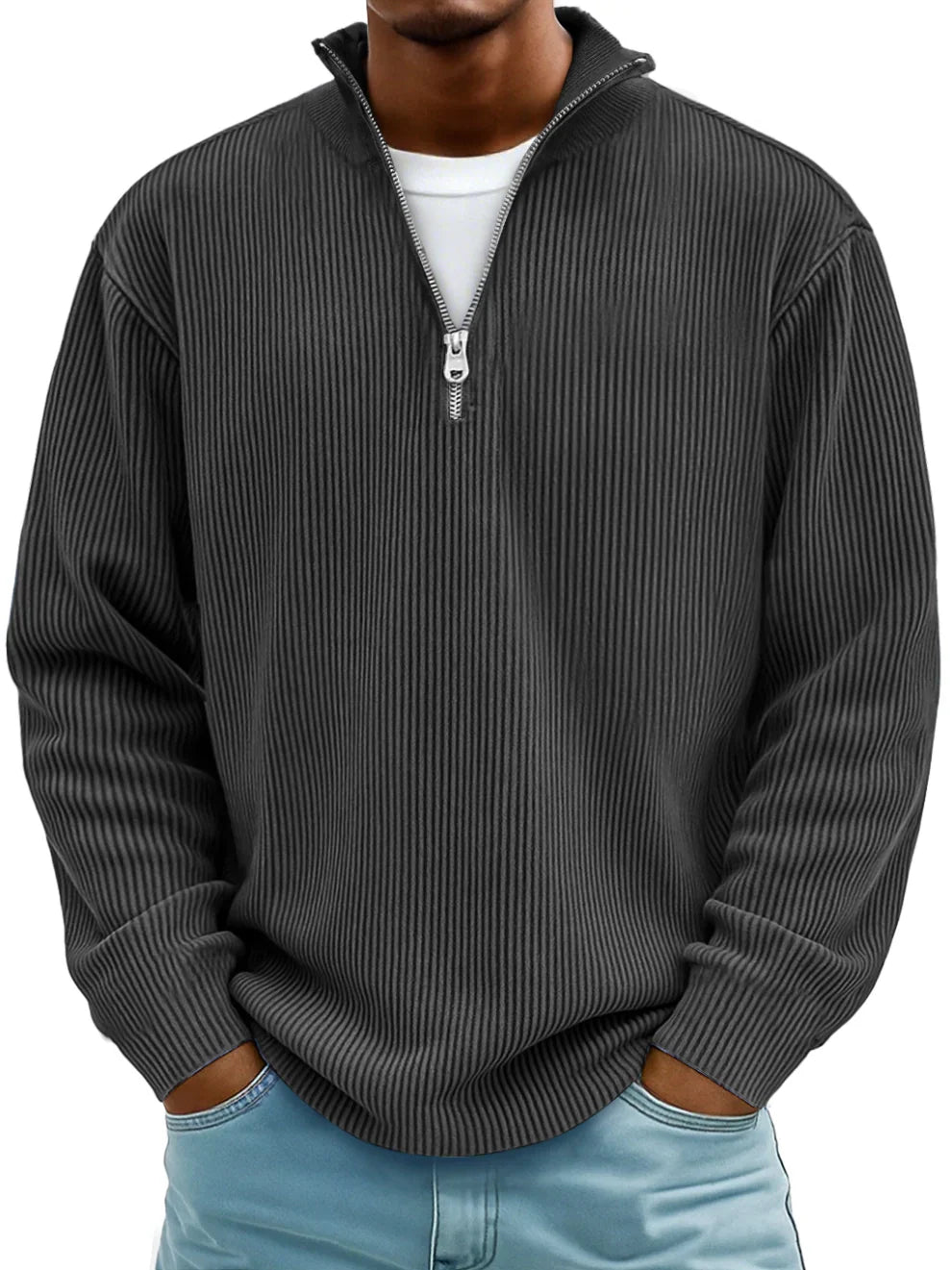 Arthur | Ribbed Half-Zip Jumper