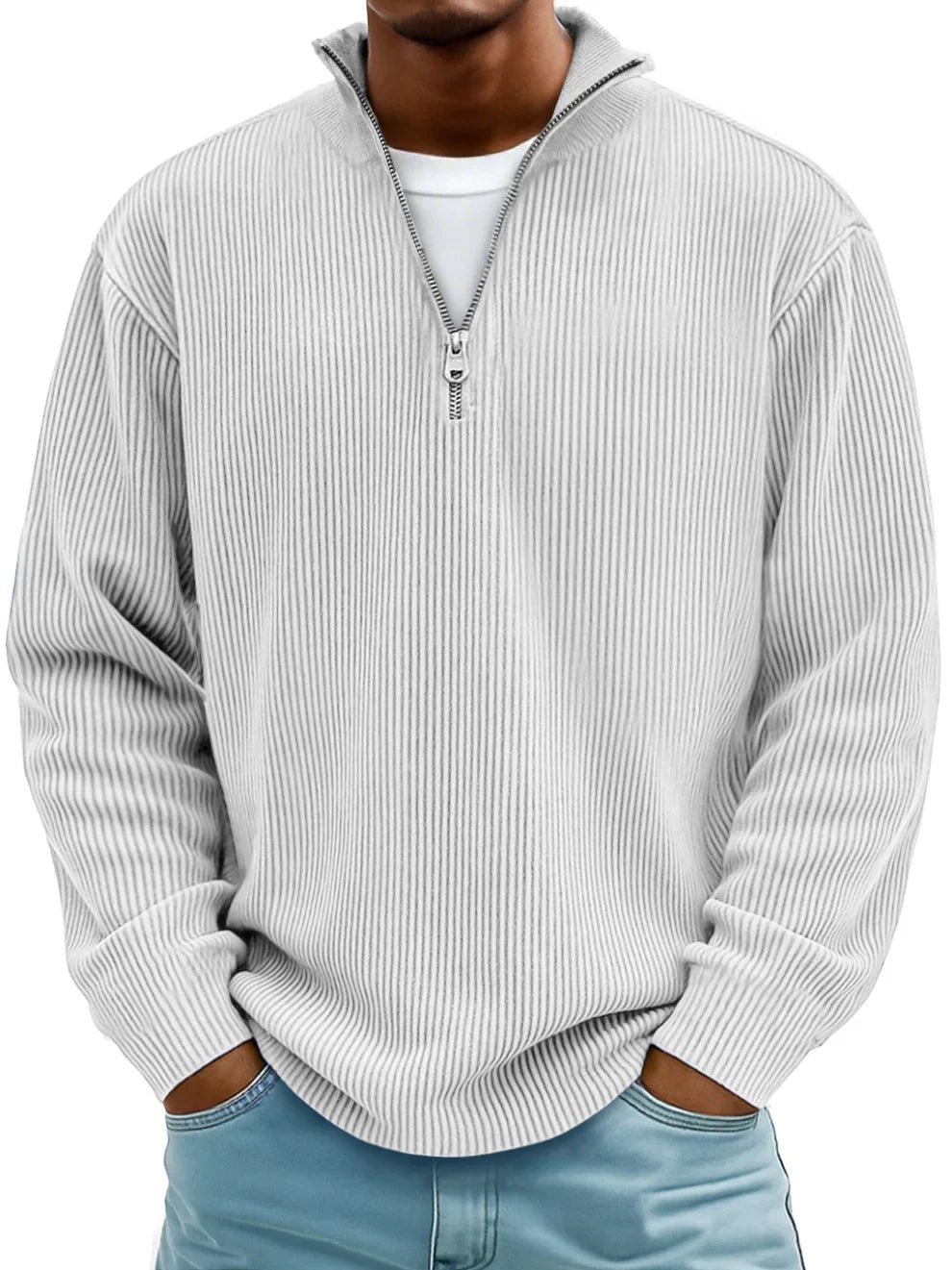 Arthur | Ribbed Half-Zip Jumper