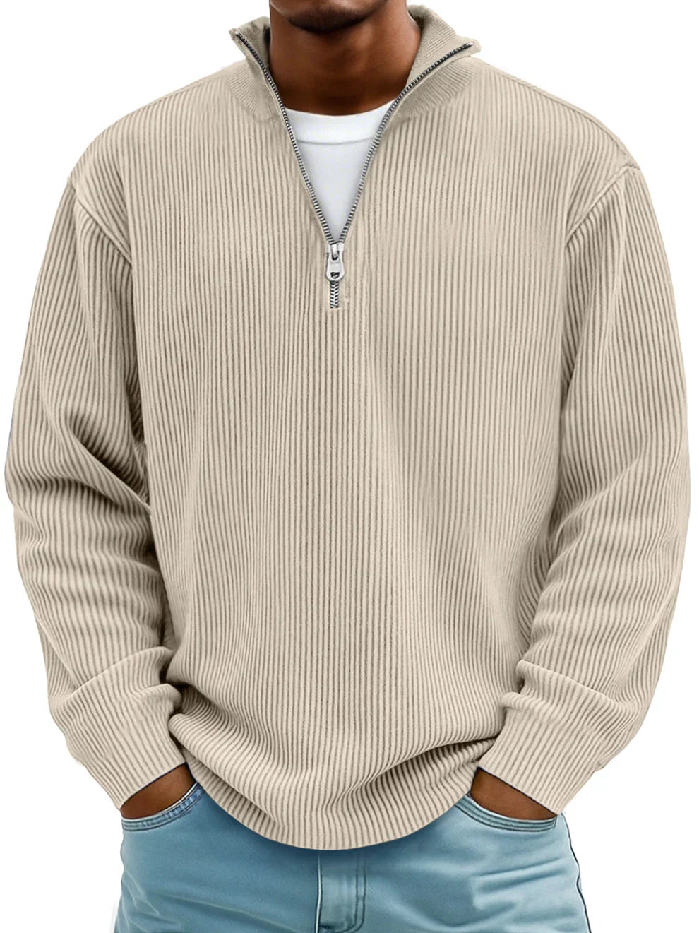 Arthur | Ribbed Half-Zip Jumper