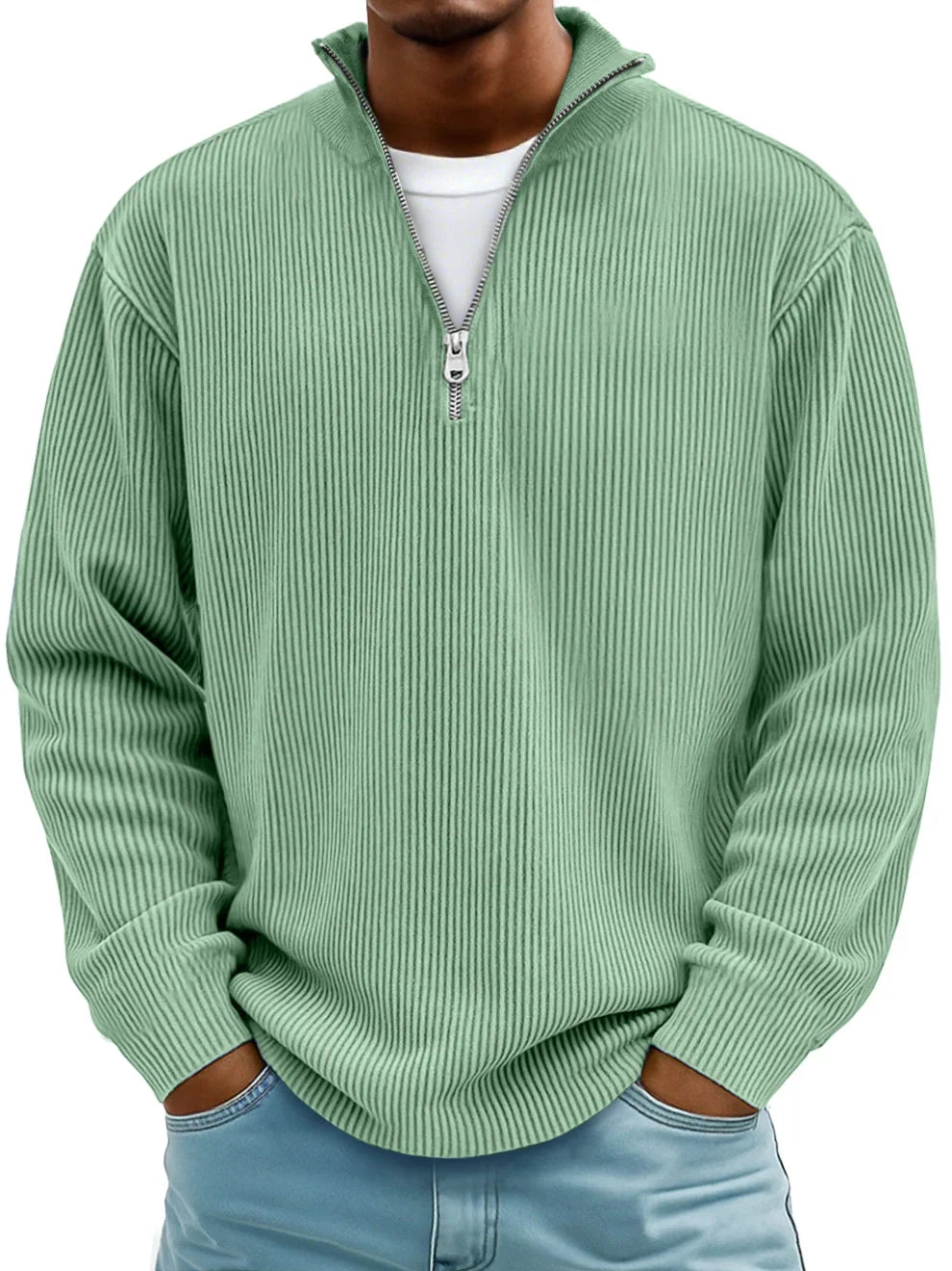 Arthur | Ribbed Half-Zip Jumper
