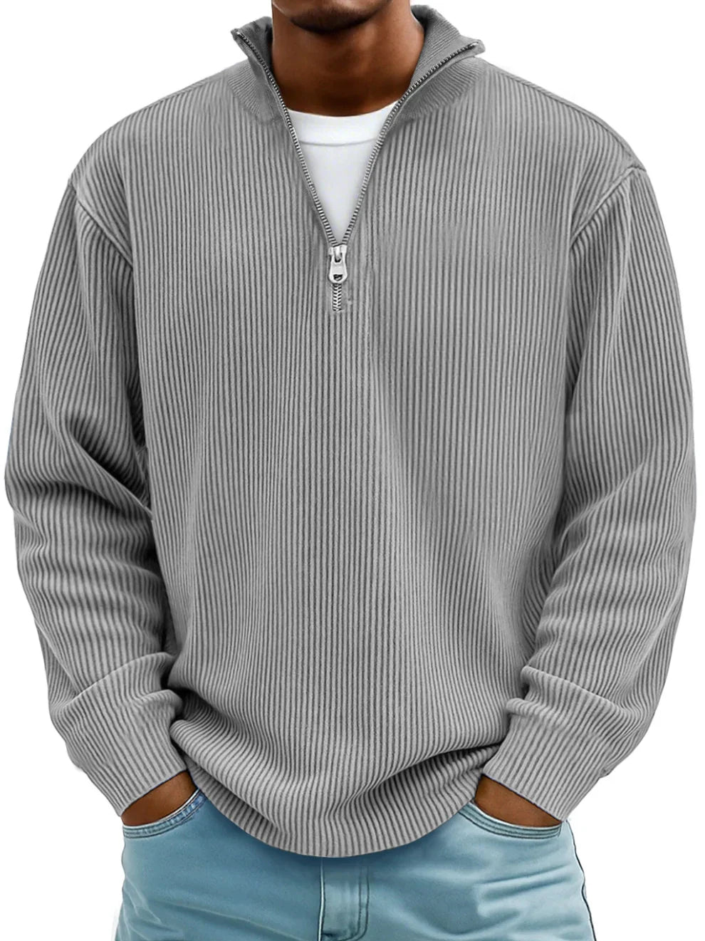 Arthur | Ribbed Half-Zip Jumper