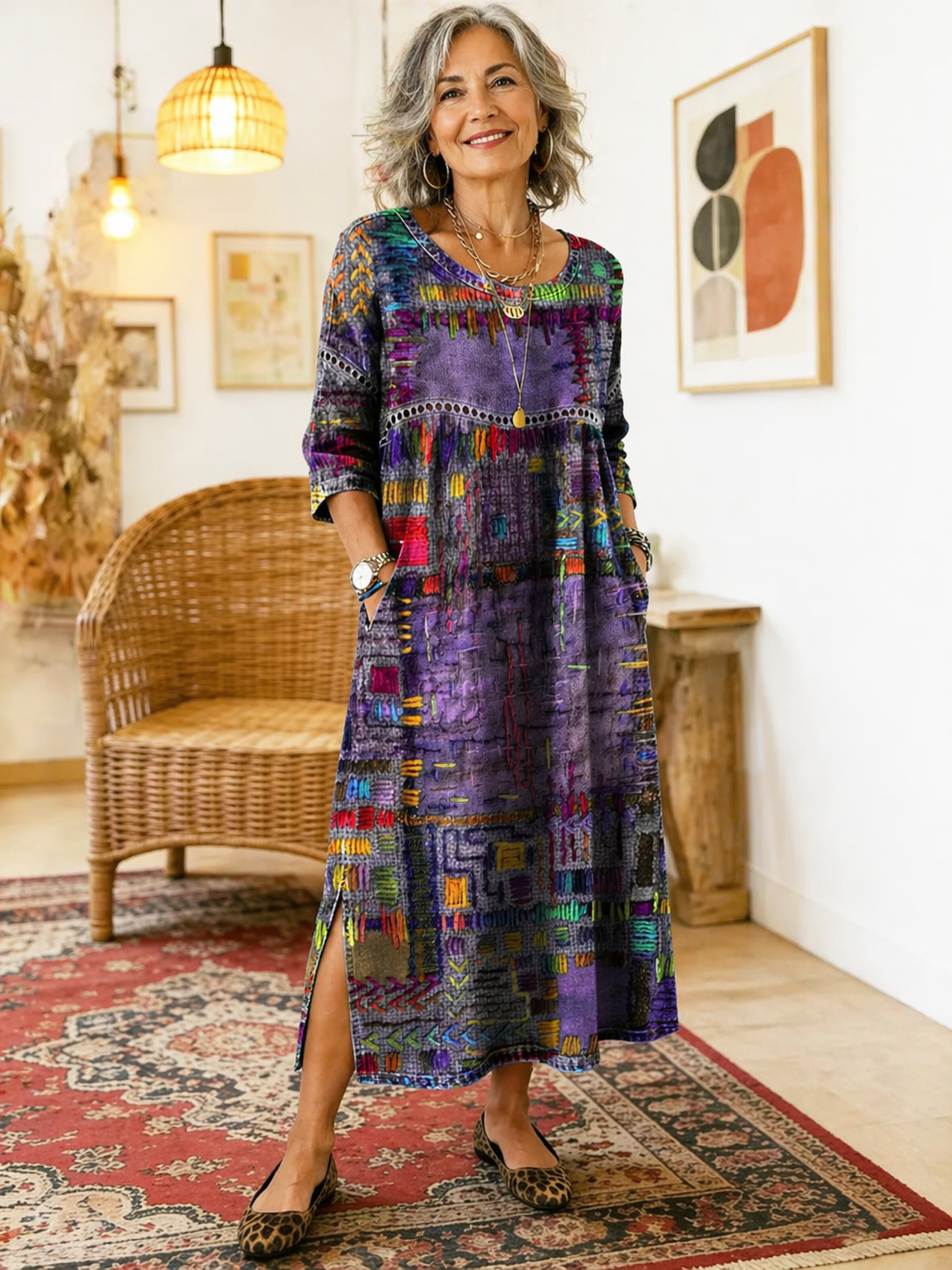 Edith | Ethnic Patchwork Dress