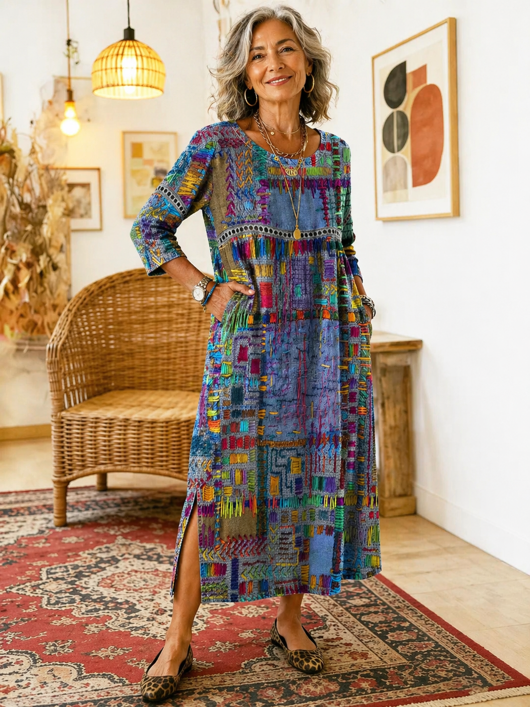 Edith | Ethnic Patchwork Dress