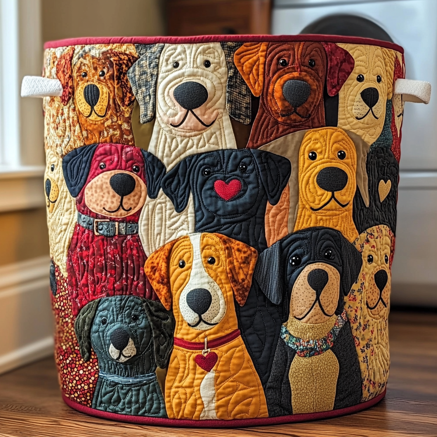 Colourful Dogs | Handcrafted Laundry Basket