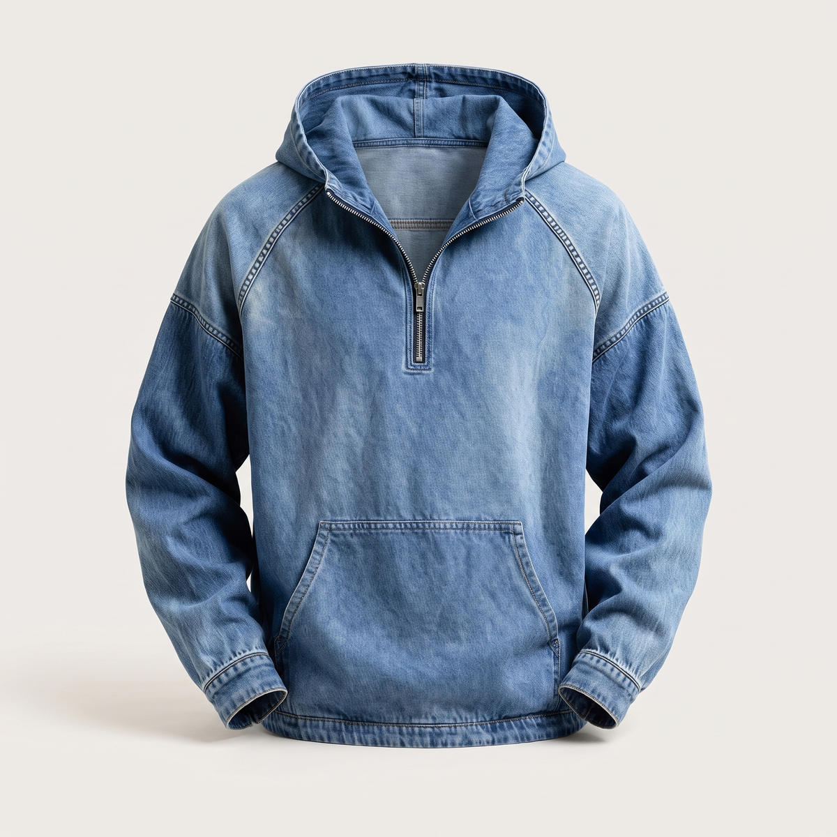 George Half-Zip Denim Jacket