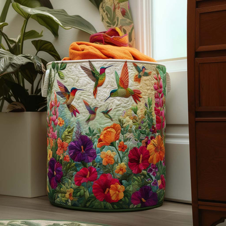 Birds & Flowers - Handcrafted Laundry Basket