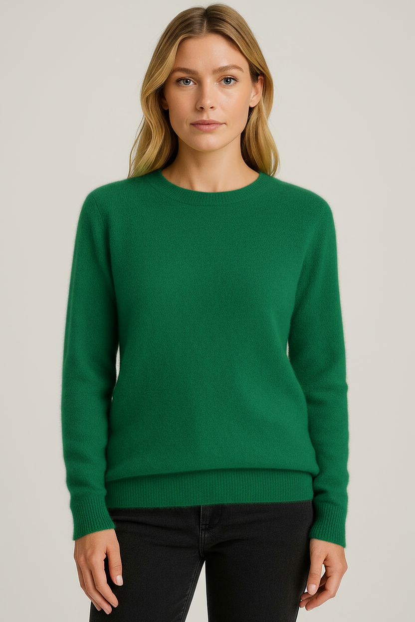 Freya Harper | Classic Crewneck Cashmere Look Sweater For Women